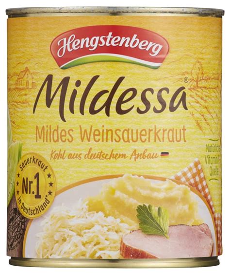 Sauerkraut Mildessa 770g Hengstenberg Kassalapp