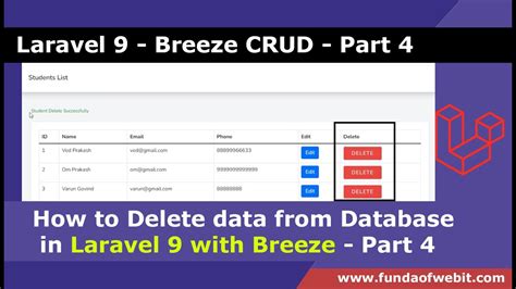 Laravel Breeze Crud How To Delete Data From Database In Laravel