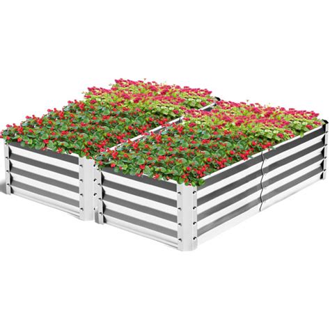 Arlmont Co Boîte à fleurs surélevée en métal pour jardin 4 pi x 2 pi