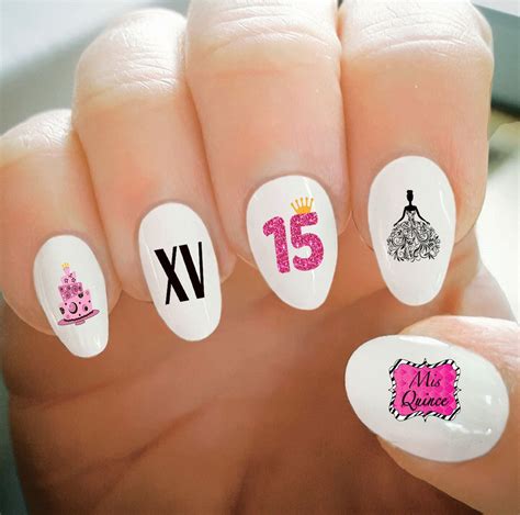 Nail Decals Quince Nail Decals Quinceanera Happy Birthday Balloons