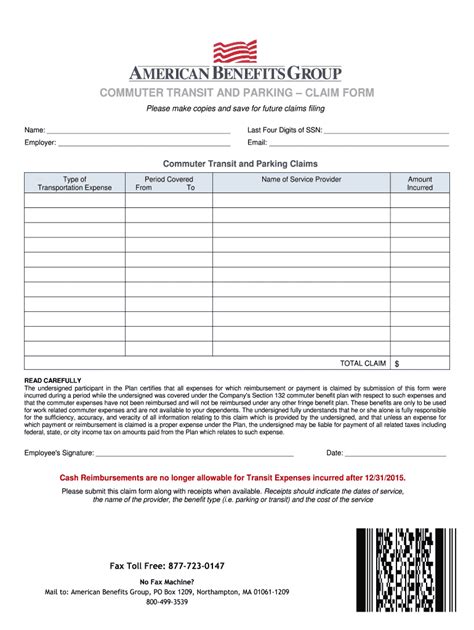 Fillable Online COMMUTER TRANSIT AND PARKING CLAIM FORM Fax Email Print