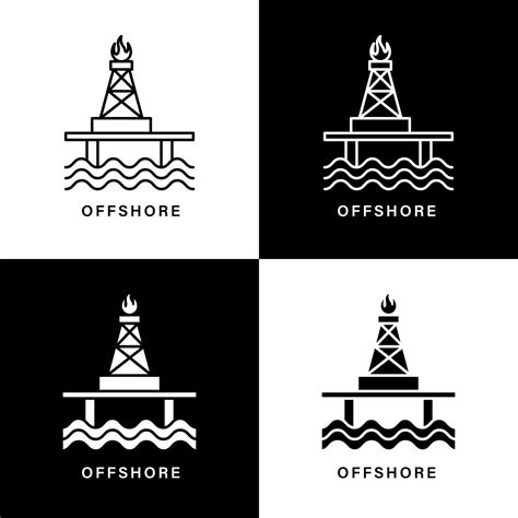 Offshore Icon Cartoon. Rig Platform Symbol Vector Logo 12190544 Vector Art at Vecteezy