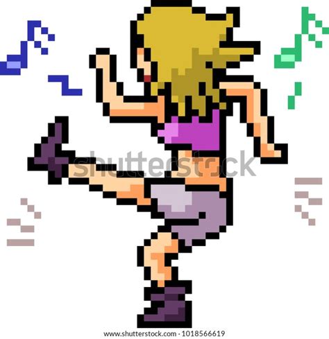 Vector Pixel Art Woman Dance Isolated Stock Vector Royalty Free 1018566619 Shutterstock