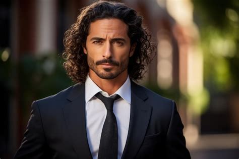 Premium Ai Image Beautiful Middle Eastern Man Years Old Long Curly