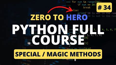 Special Dunder Magic Methods Python OOP Tutorial Python