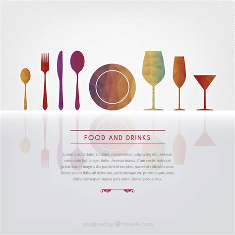 Food And Drinks Background Vector Free Download