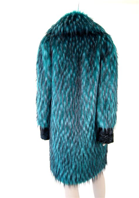 Pelush Emerald Green Faux Fur Coat With Revere Collar Small At 1stdibs Emerald Green Fur