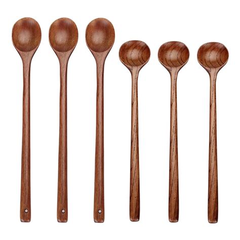 Café Scoops Cuillère à manche Long en bois 6 pièces cuillère de