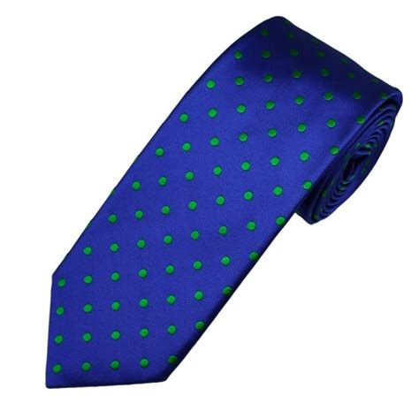 Ascot Blue Green Polka Dot Silk Men S Designer Tie From Ties Planet Uk