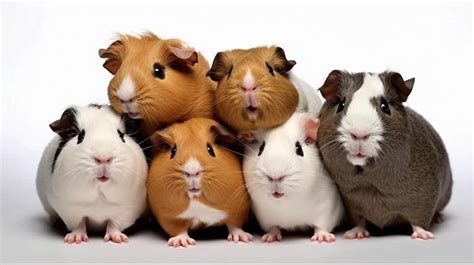 Premium Ai Image Small Group Of Cute Guinea Pigs In Studio Ai Generated