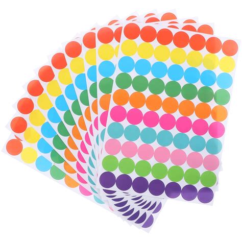 20 Sheets Dot Stickers Colored Round Stickers Small Circle Stickers Dot ...