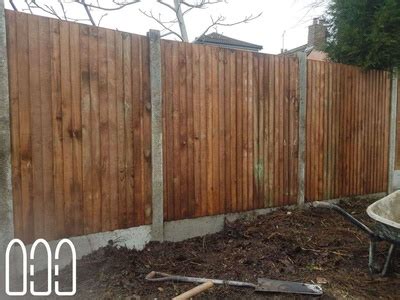 Close Board Fencing With Concrete Posts And Gravel Boards