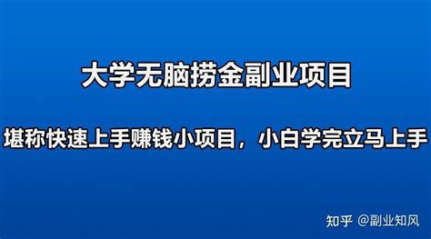 大学生赚钱的方法有哪些？快速上手赚钱小项目 知乎