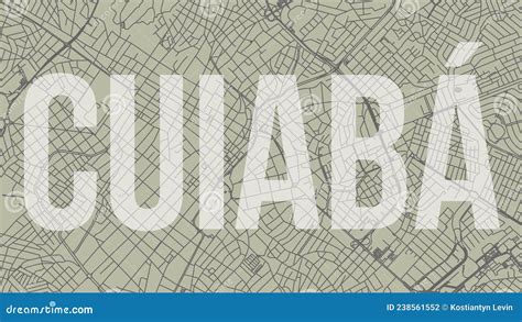 Cuiaba Map City Poster Horizontal Background Vector Map With Opacity