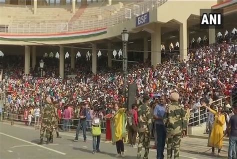 Punjab Huge Crowd At Attari Wagah Border Ahead Of Beating Retreat