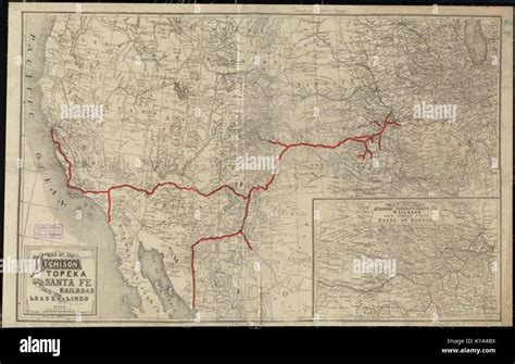 Map Of The Atchison Topeka And Santa Fe Railroad And Its Leased Lines