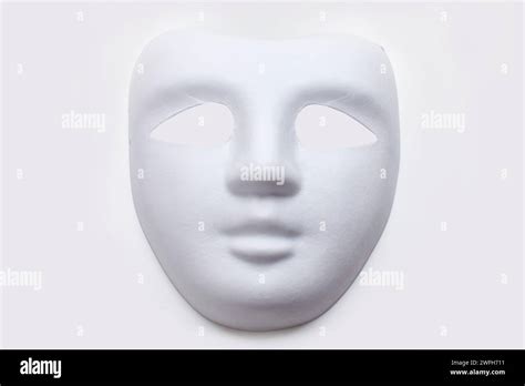 White Carnival Mask On White Background Stock Photo Alamy