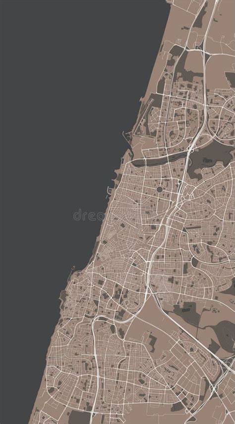 Map Of The City Of Tel Aviv Yafotel Aviv Jaffa Israel Stock