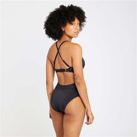 Women’s surfing adjustable 1-piece cross-back swimsuit, Elise black