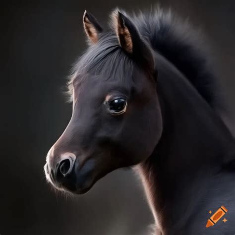 Black Horse Foal Pastel Drawing On Craiyon