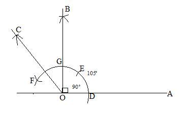 How to construct a 105 degree angle with compass - Maths - Practical Geometry - 12458971 ...