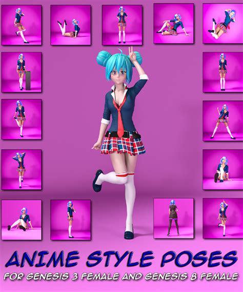 Anime Style Poses For G3f And G8f Daz3d And Poses Stuffs Download Free Discussion About 3d