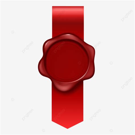 Silk Ribbons Vector Art Png Red Rubber Seal With Silk Ribbon Design