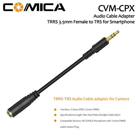 Comica Cvm Cpx Mm Trrs To Mm Trs Cable Adapter For Camera