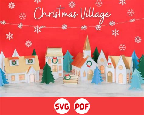 3D Christmas Village SVG Bundle Set Of 6 3D Svg PDF Etsy Australia