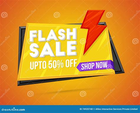 Flash Sale Poster Banner Or Flyer Design Stock Illustration