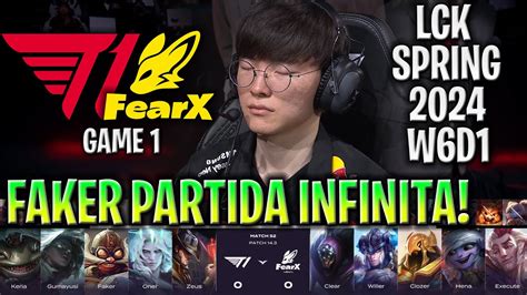 FAKER JUEGA LA PARTIDA INFINITA CON T1 T1 Vs FOX RESUMEN LCK SPRING