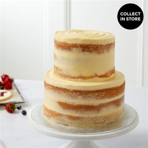 Vanilla Two Tier Naked Cake Serves 36 Absolute Home