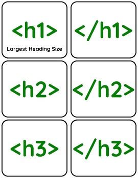 html coding cards  wyo books  computers tpt