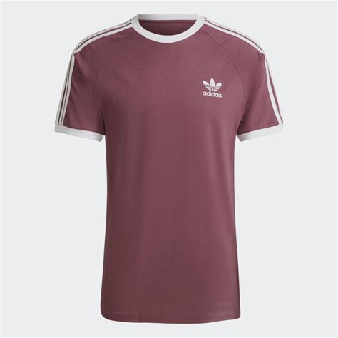 Adidas Adicolor Classics 3 Stripes T Shirt Burgundy Free Delivery Adidas Uk