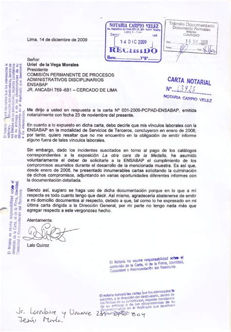 Carta De Presentacion De Servicios Notariales