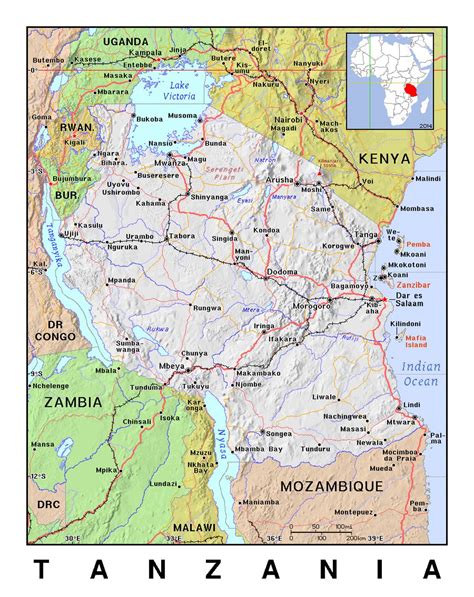 Detailed Map Of Tanzania