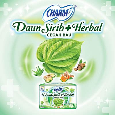 Charm Daun Sirih Herbal Wing Cm Pembalut Wanita Panty Liner Charm