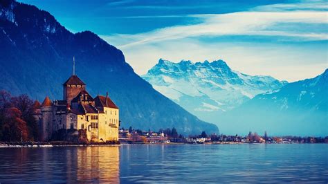 🥇 Water mountains landscapes houses switzerland cities wallpaper | (16064)