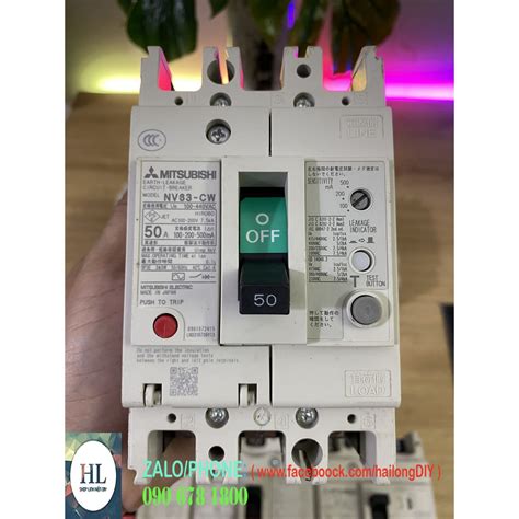 Aptomat ELCB 3 Pha 380V Chống Giật 50A 30mA 100mA Mitsubitsi Nhật Bản