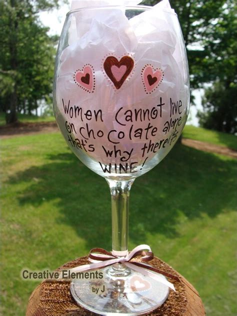 Chocolate And Wine Hand Painted Wine Glass