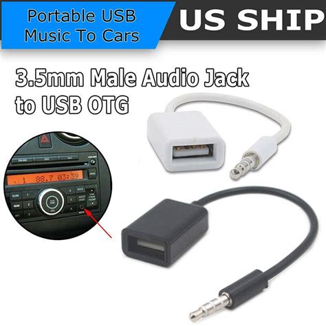 35mm Male Audio Aux Jack To Usb 20 Type A Female Otg Converter Adapter Cable Ebay