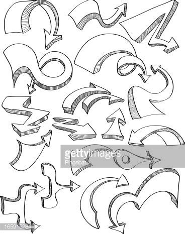 Hand Drawn 3d Arrow Set Stock Clipart Royalty Free FreeImages