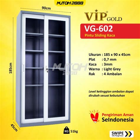 Jual Vip Star Vs Lemari Arsip Besi Pintu Sliding Kaca Shopee