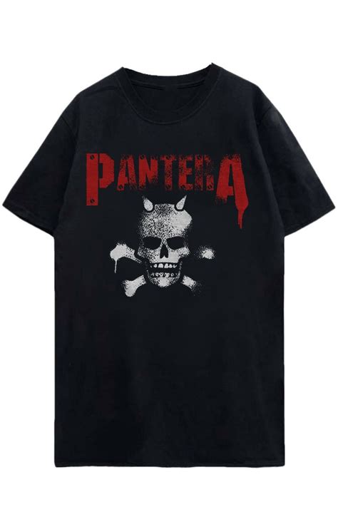 【楽天市場】pantera Unisex T Shirt Horned Skull Stencil Back Print