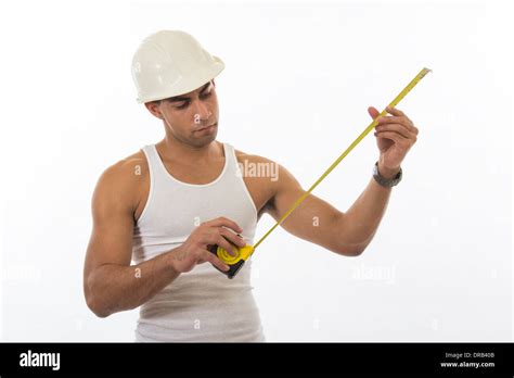 Physically Fit Attractive Hispanic Construction Worker Stock Photo Alamy