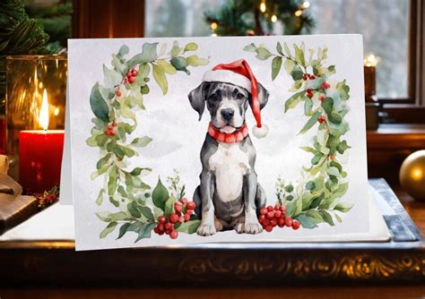 Watercolour Style Great Dane Christmas Cards 5pk Etsy