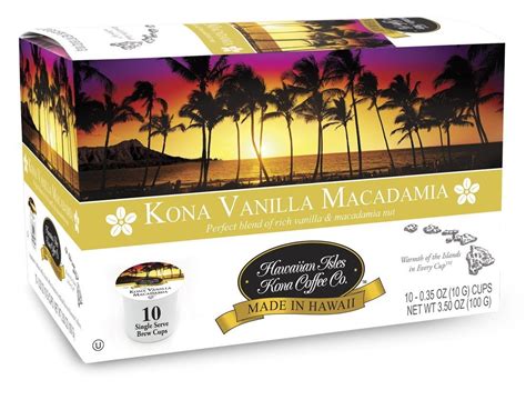 Hawaiian Isles Kona Coffee Co Kona Vanilla Macadmia Nut Single Serve K