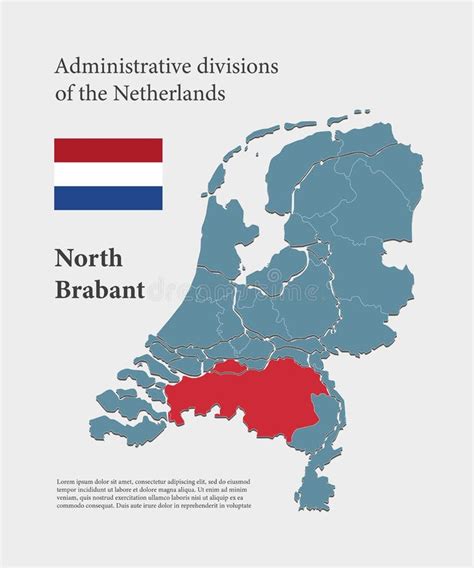 Vector Map Netherlands And North Brabant Stock Illustration