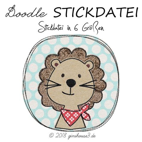 Stickdatei Doodle Button L We Ab X Ginihouse