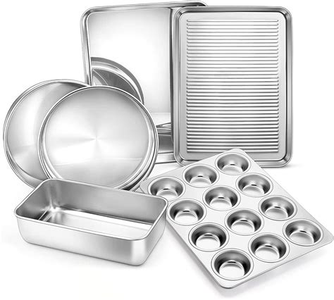 Vesteel 6-Piece Nonstick Bakeware Set, Stainless Steel Baking Pans Set ...